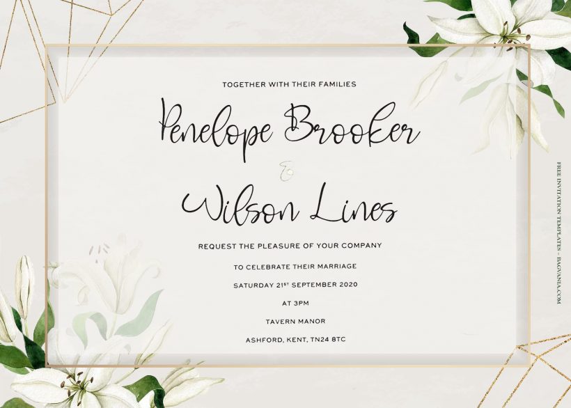 7+ Pure White Lilies Bouquet Floral Wedding Invitation Templates Title