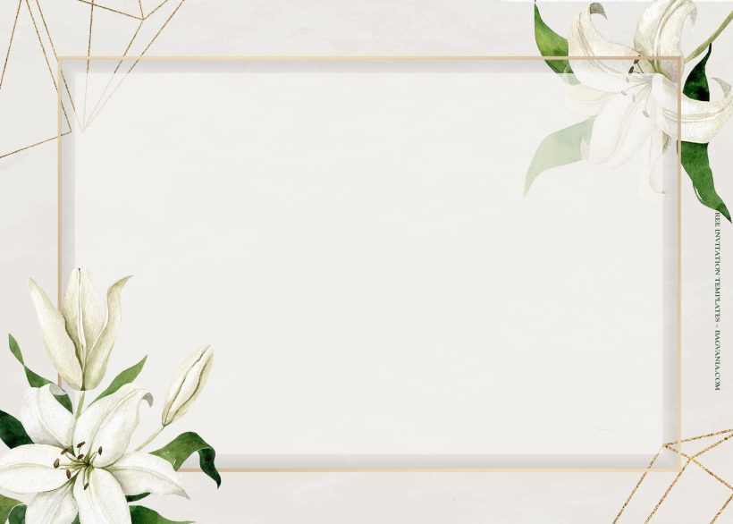 7+ Pure White Lilies Bouquet Floral Wedding Invitation Templates Type Five