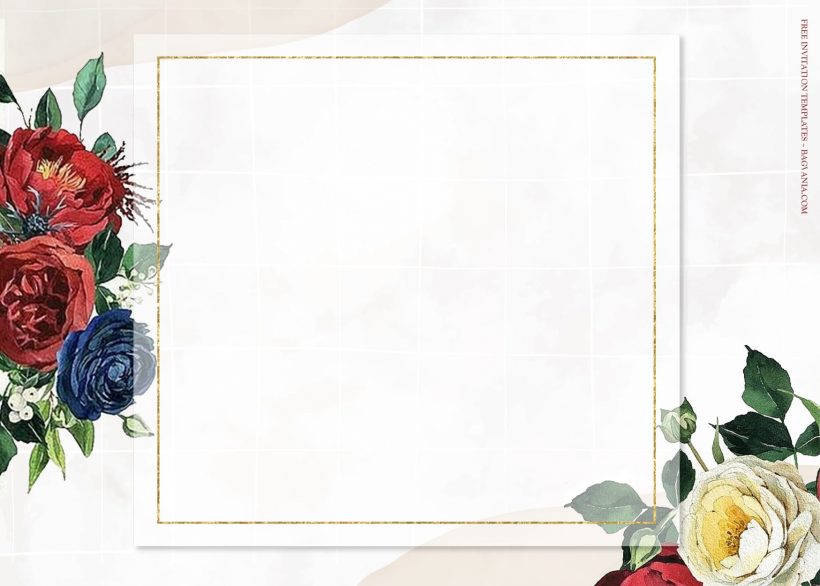 7+ Redish Burgundy Bouquet Floral Wedding Invitation Templates Type Five