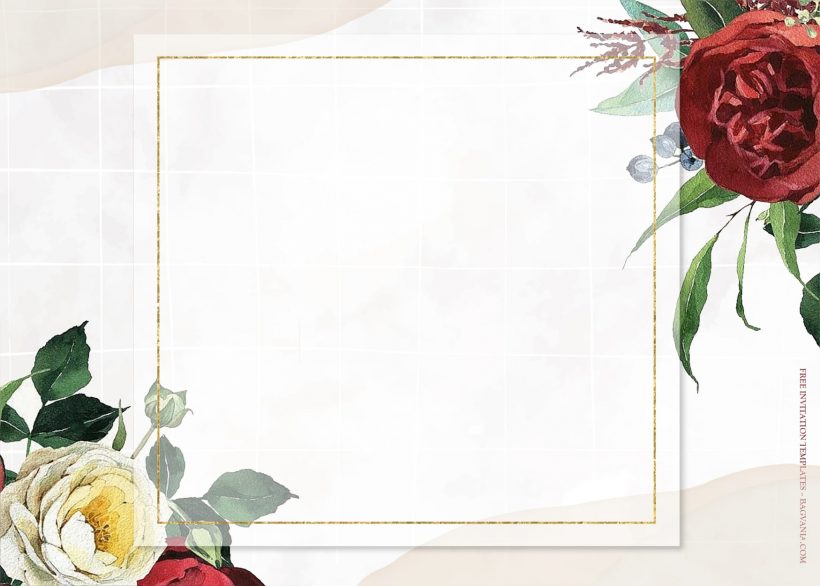 7+ Redish Burgundy Bouquet Floral Wedding Invitation Templates Type One