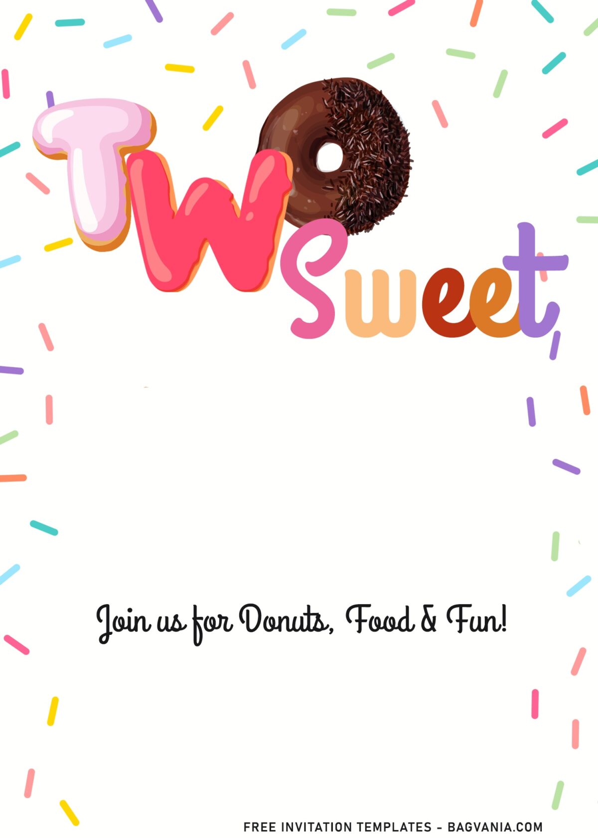 7+ Two Sweet To Handle Cute Girl 2nd Birthday Invitation Templates with colorful sprinkles