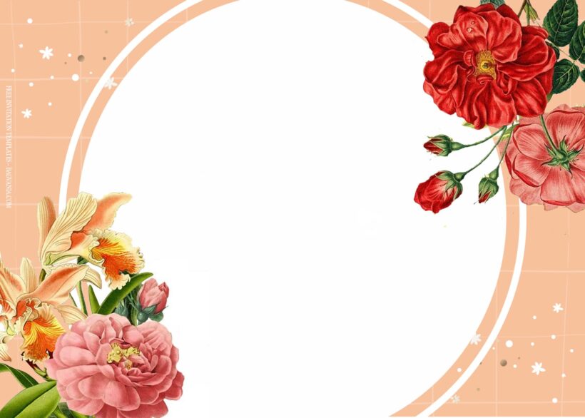7+ Vintage Rose Botanical Floral Wedding Invitation Templates Type Five