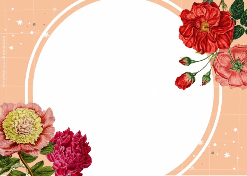 7+ Vintage Rose Botanical Floral Wedding Invitation Templates Type Six