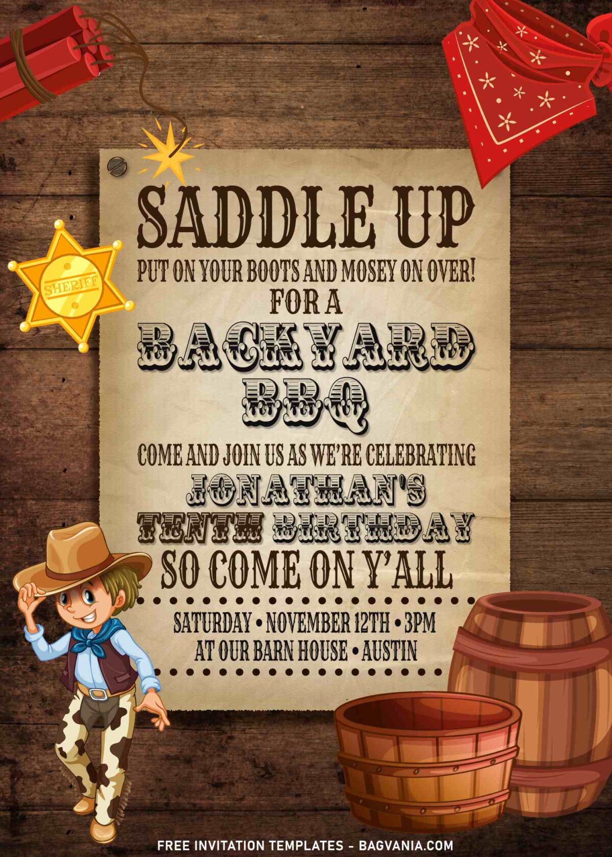 7+ Saddle Up Horse And Cowboy BBQ Birthday Invitation Templates