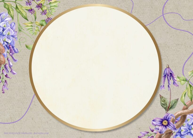 7+ Violet Lavender Bouquet Floral Wedding Invitation Templates Type Two
