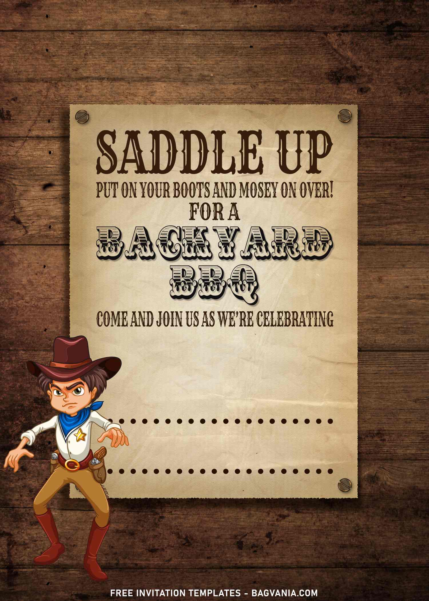 7+ saddle up horse and cowboy bbq birthday invitation templates