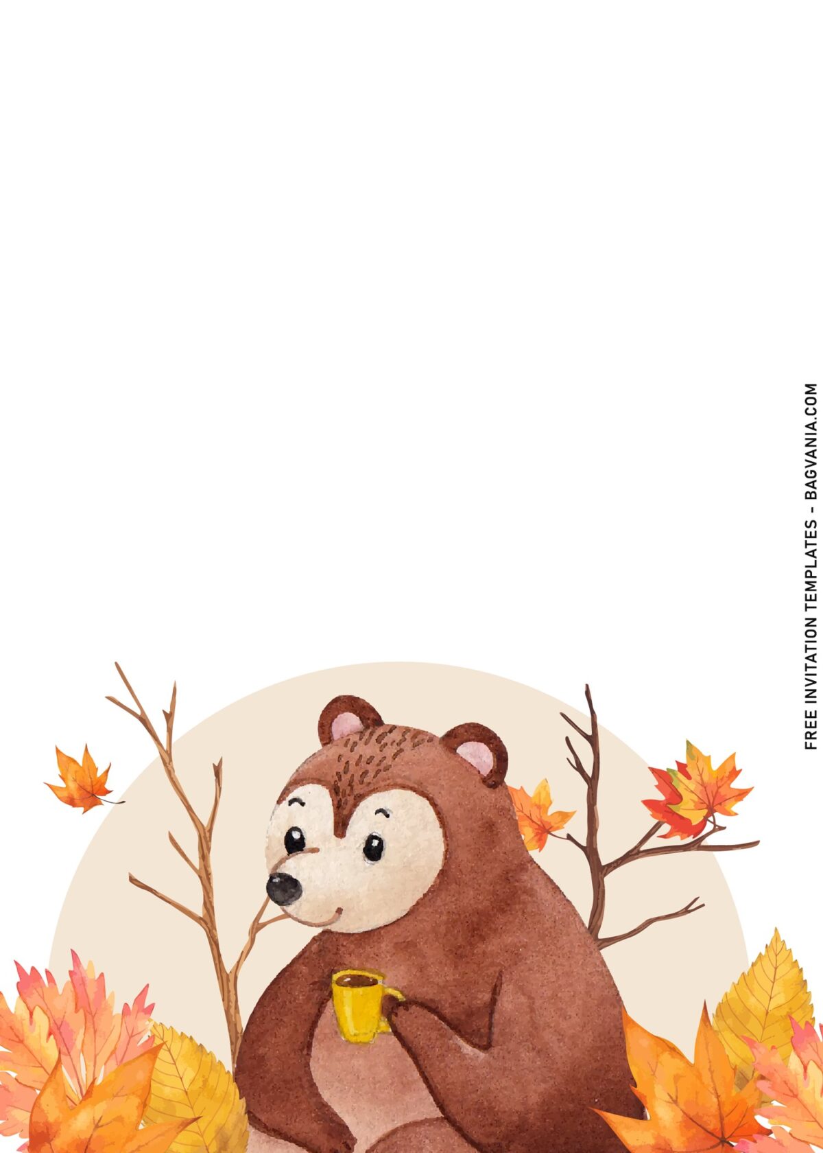 7+ Watercolor Forest Birthday Invitation Templates With Woodland Animal with bear