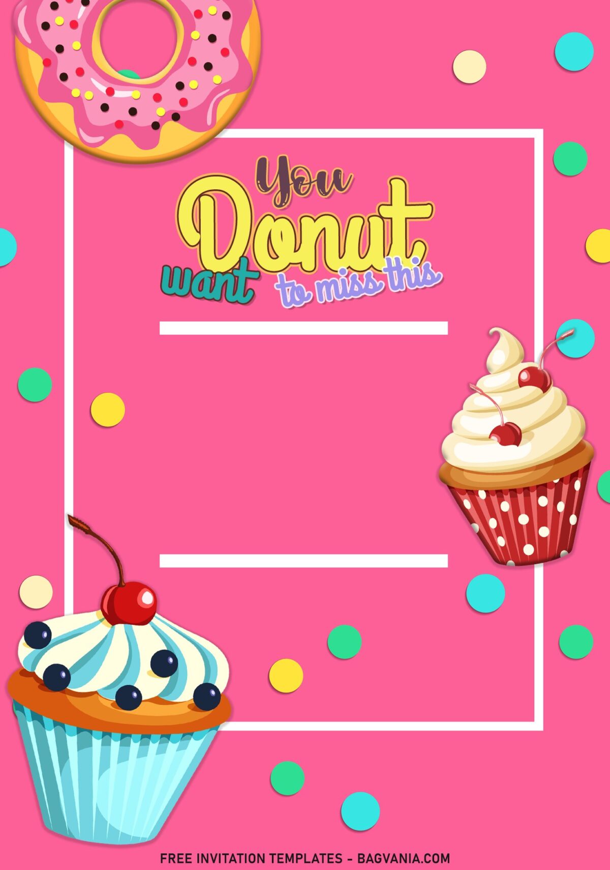 7+ Donut And Sprinkle Invitation Templates For Your Cute Little Girl's Birthday with yummy cupcakes