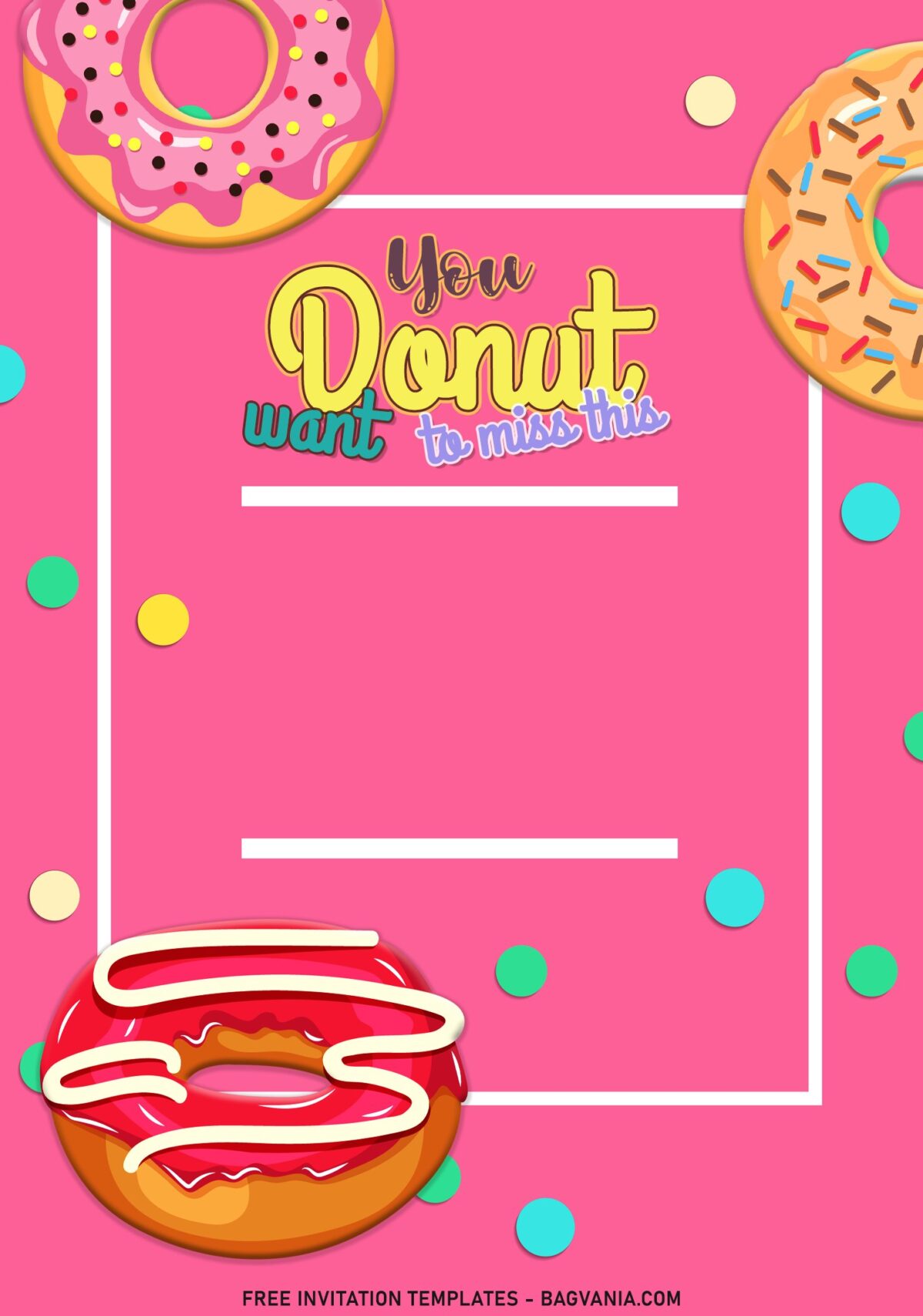 7+ Donut And Sprinkle Invitation Templates For Your Cute Little Girl's Birthday with cute pink theme and background