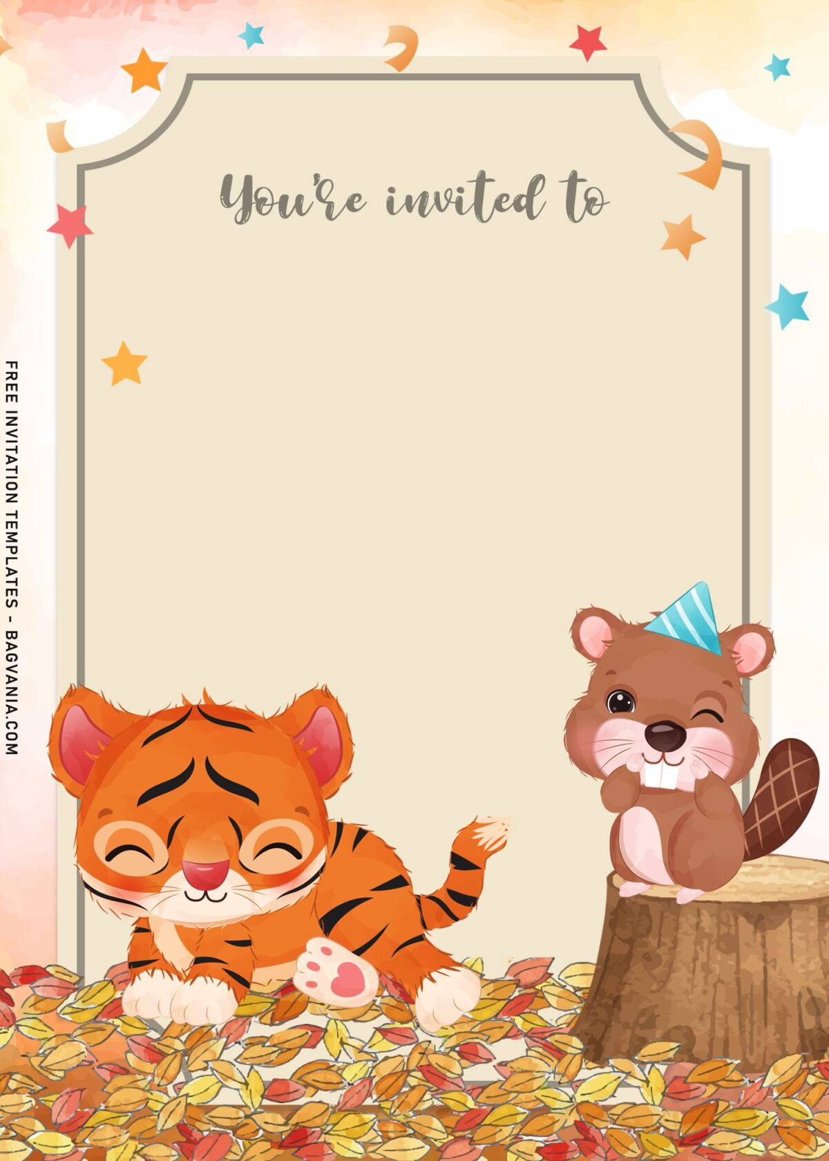 8+ Lovely Cute And Sweet Forest Animals Invitation Templates with squirrel