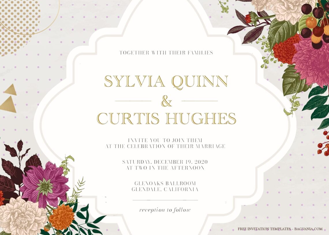 8+ Autumn Wedding Bouquet Floral Wedding Invitation Templates | FREE ...