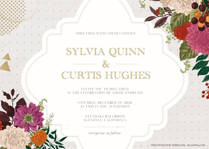 8+ Autumn Wedding Bouquet Floral Wedding Invitation Templates Title