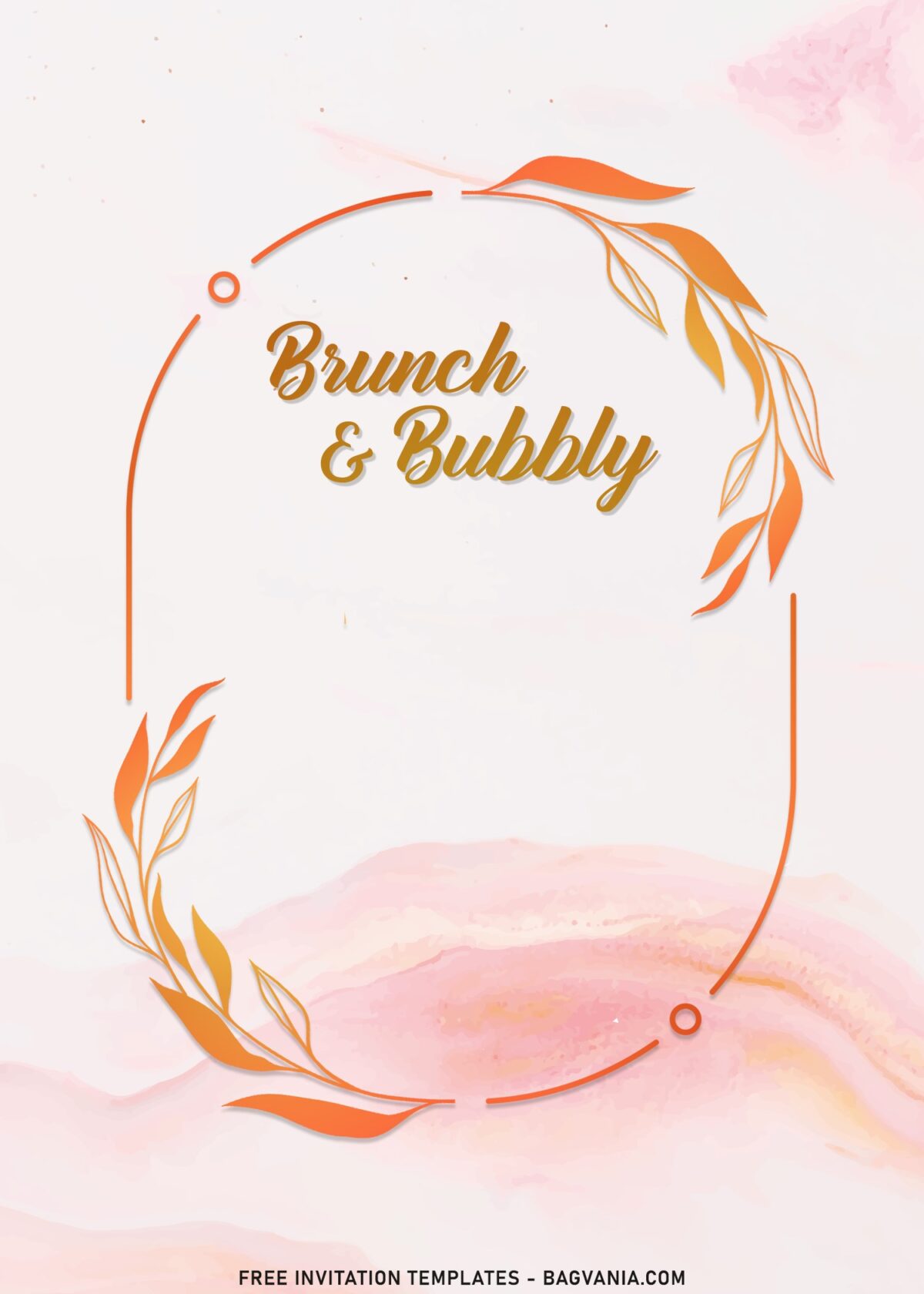 8+ Classy Brunch And Bubbly Party Invitation Templates with metallic gold floral frame