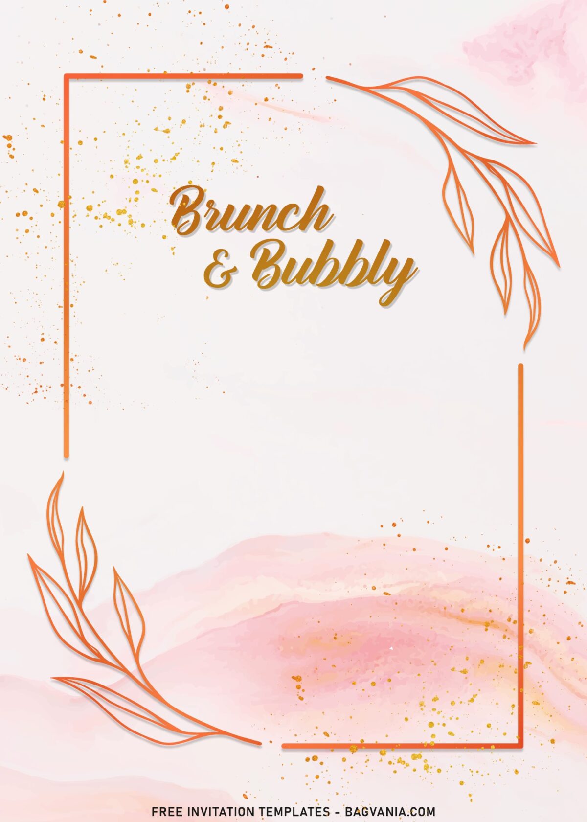 8+ Classy Brunch And Bubbly Party Invitation Templates with stuning blush pink marble background