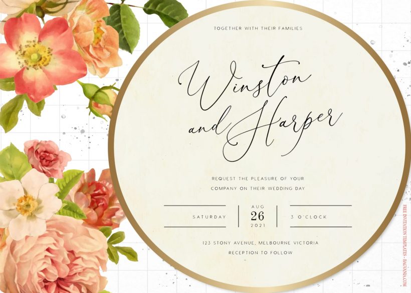 8+ Watercolor Pink Petals Floral Pattern Wedding Invitation Templates Title