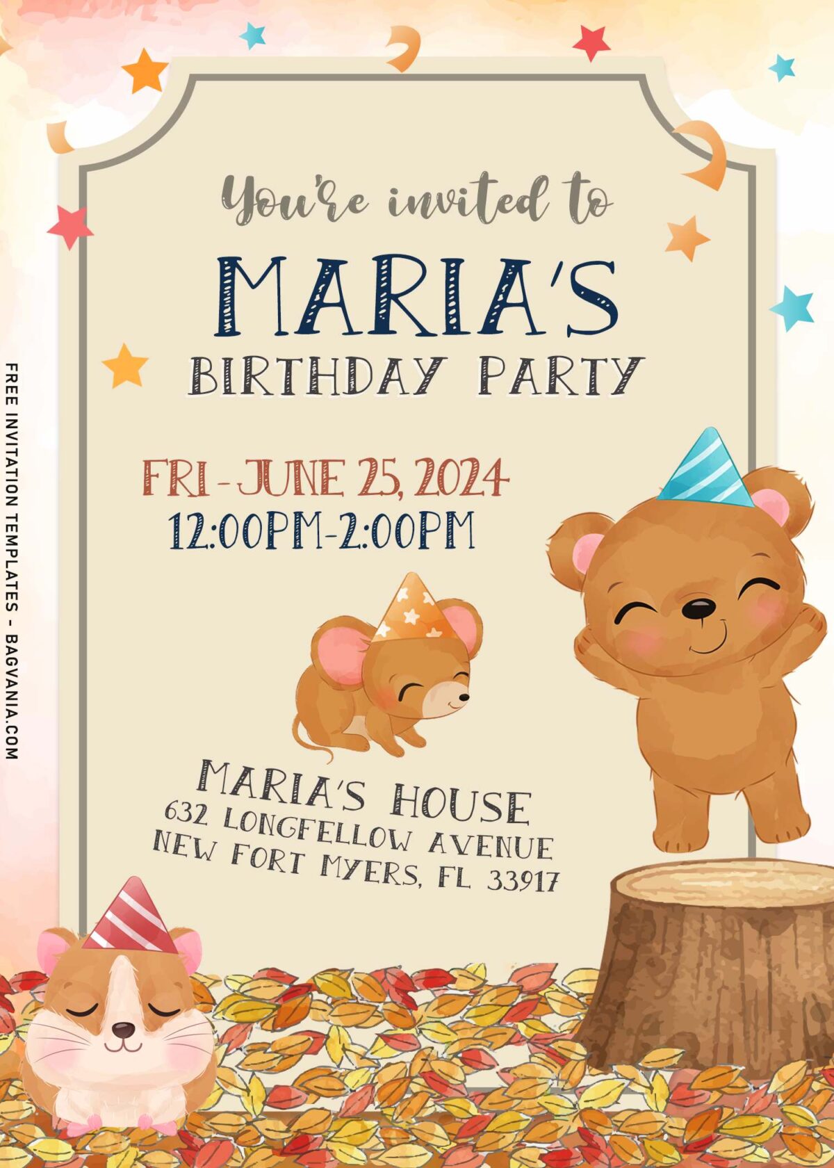 8+ Lovely Cute And Sweet Forest Animals Invitation Templates