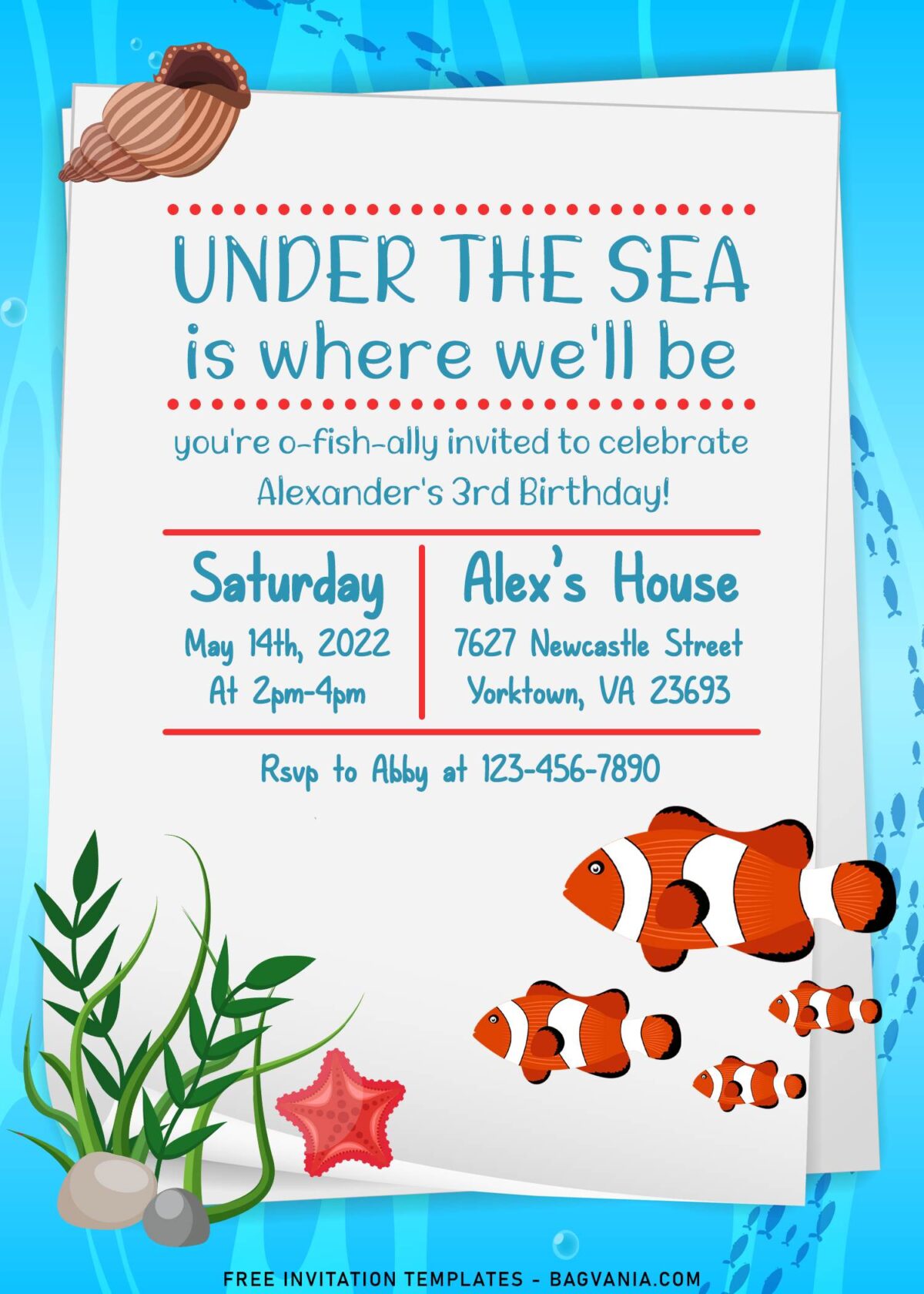 10+ Fish Theme Children's Birthday Invitation Templates
