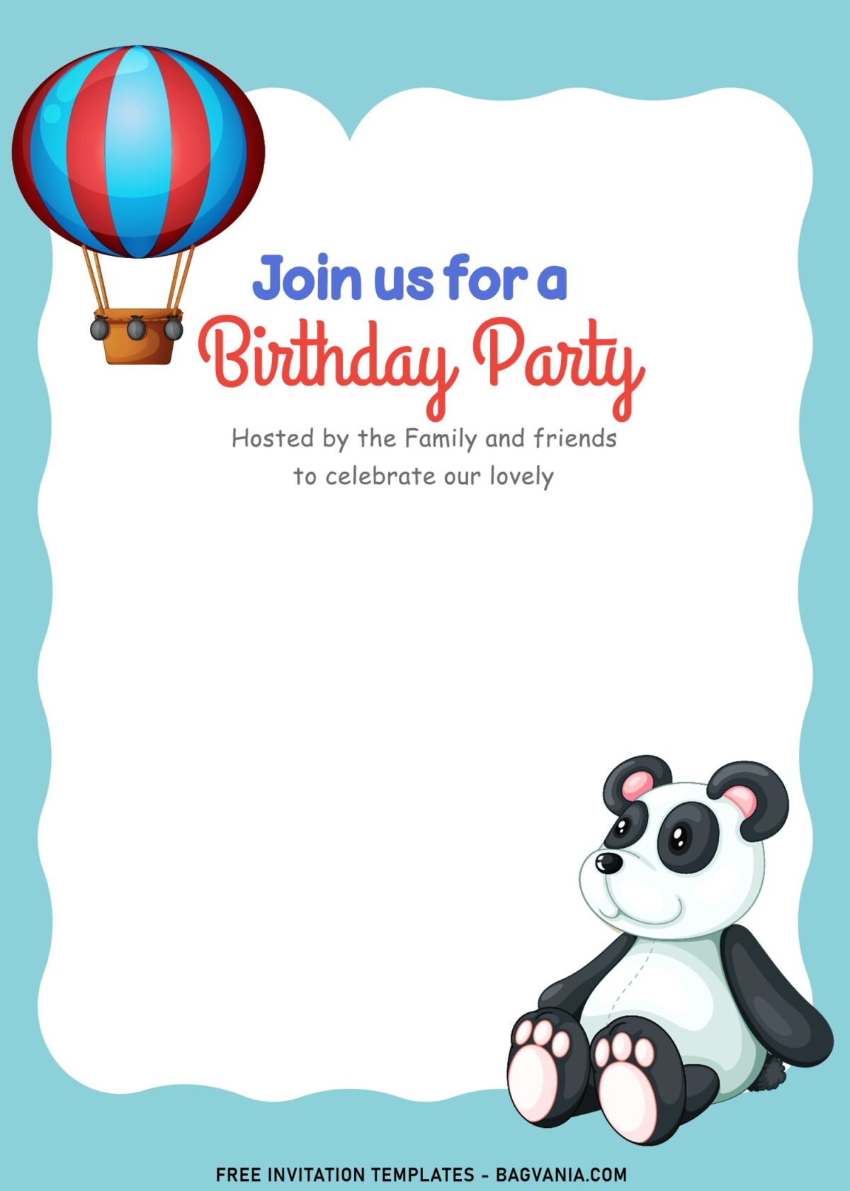 10+ Best And Cute Birthday Invitation Templates For Preschooler with adorable panda