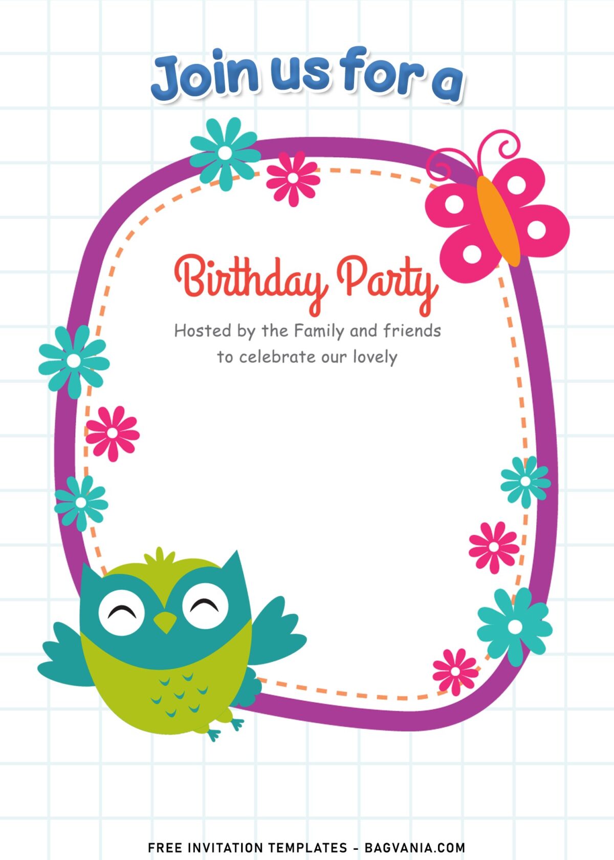 11+ Cute Owl Birthday Invitation Templates For Your Little Ones' Birthday with white background