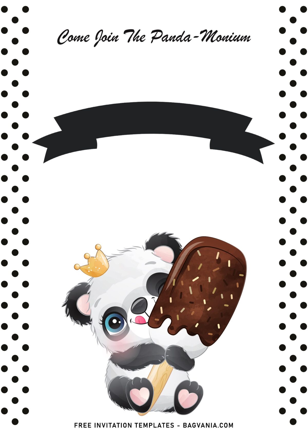 11+ Fluffy Panda Birthday Invitation Templates For Your Kid's Birthday with panda holding ice cream