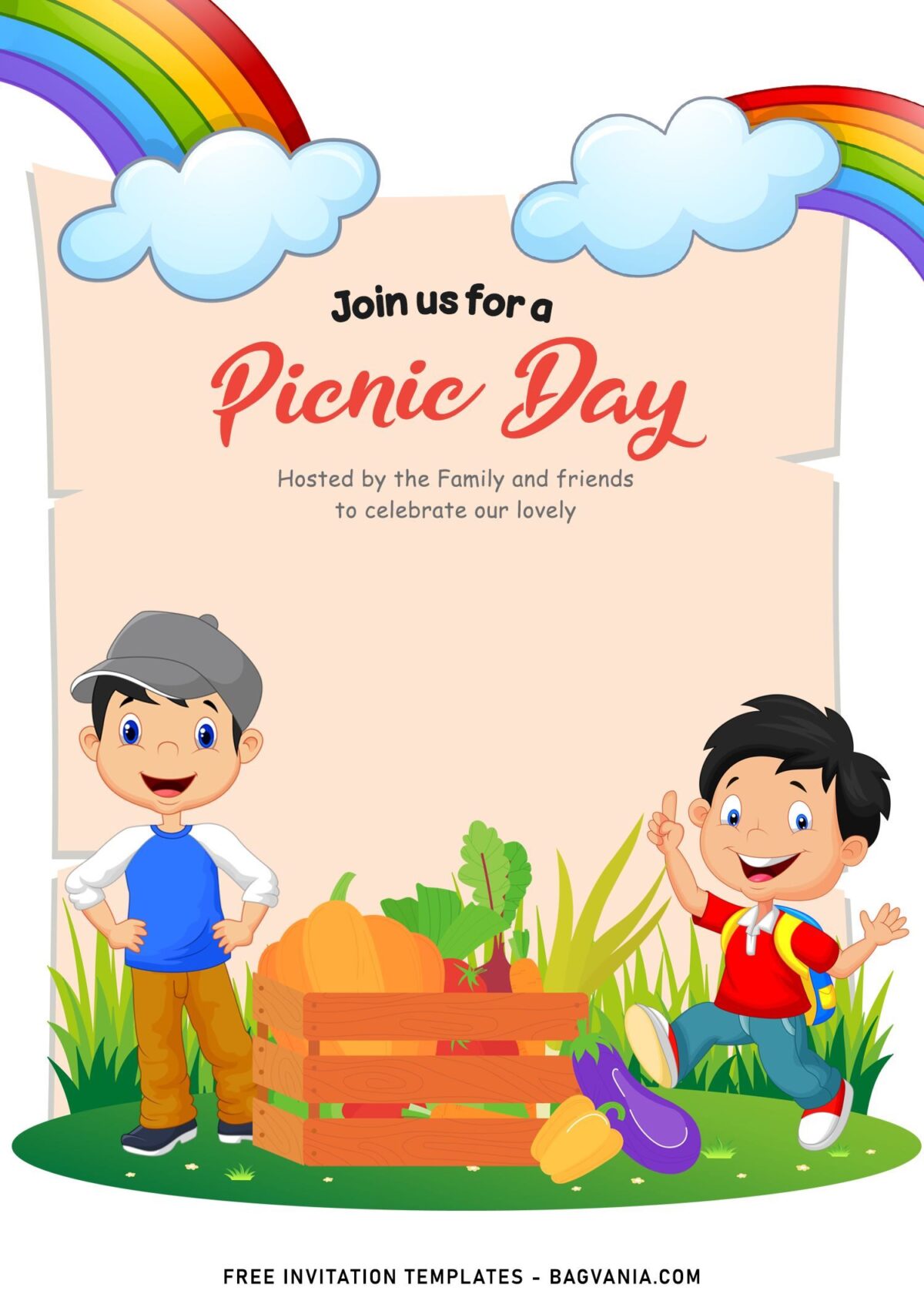 11+ Kids Picnic Day Birthday Invitation Templates Perfect For Spring with adorable kids