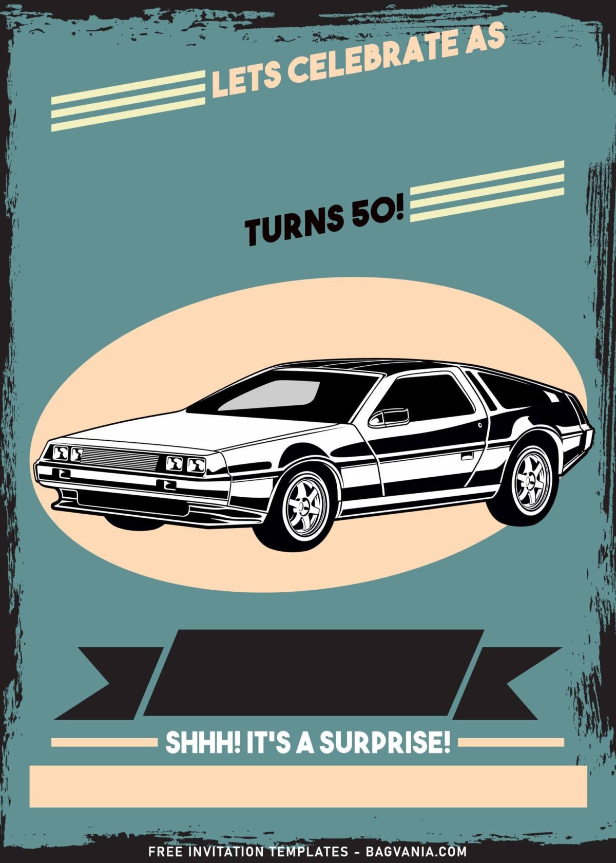 11+ Classic Car Gentlemen 50th Birthday Invitation Templates with vintage background