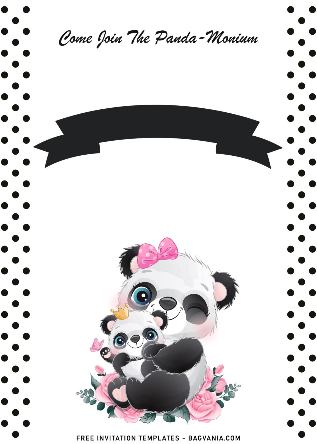 11+ Fluffy Panda Birthday Invitation Templates For Your Kid's Birthday with mommy panda and her baby