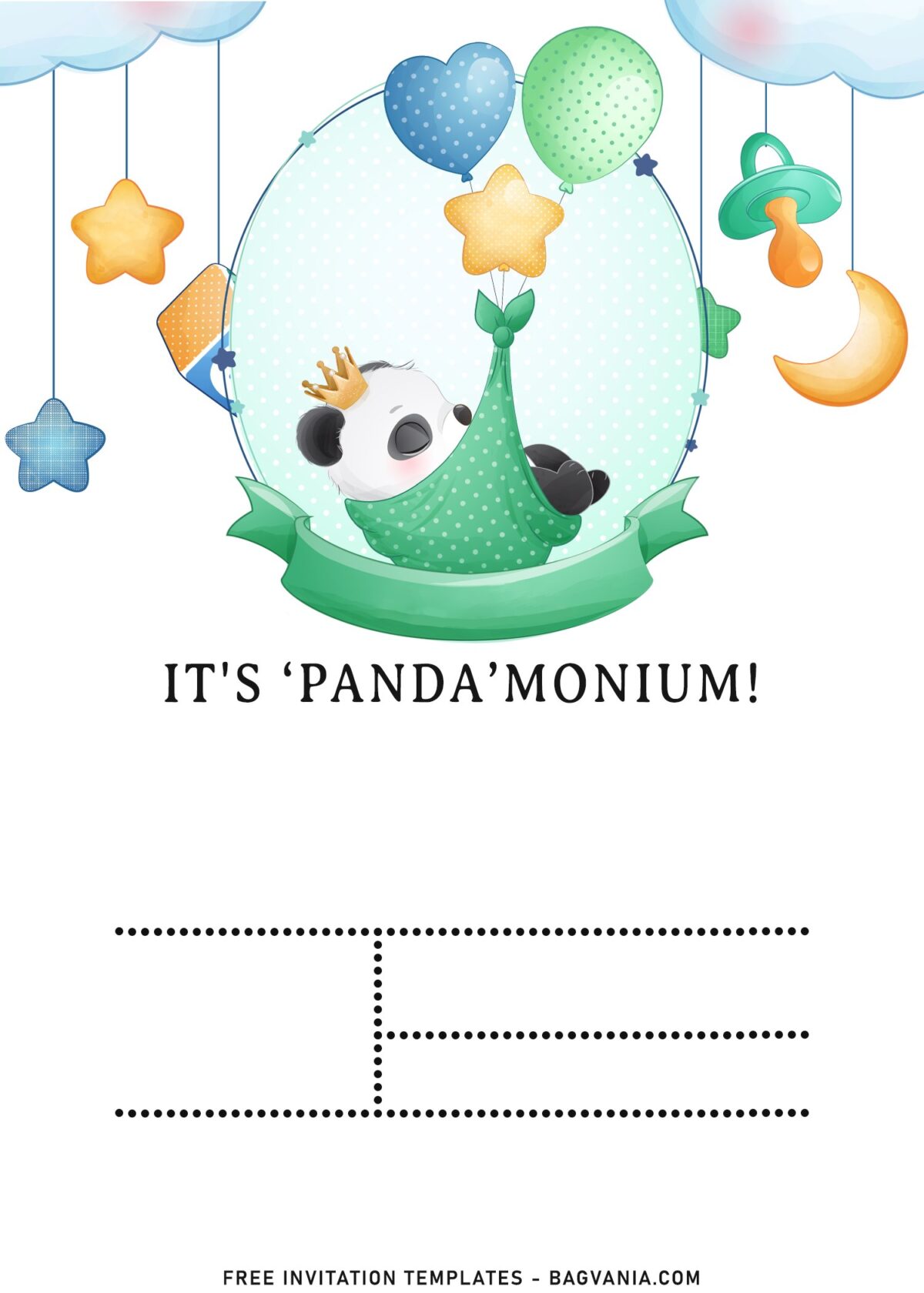 11+ Adorable Baby Panda And Mom - Kids Birthday Invitation Templates with baby panda in shawl