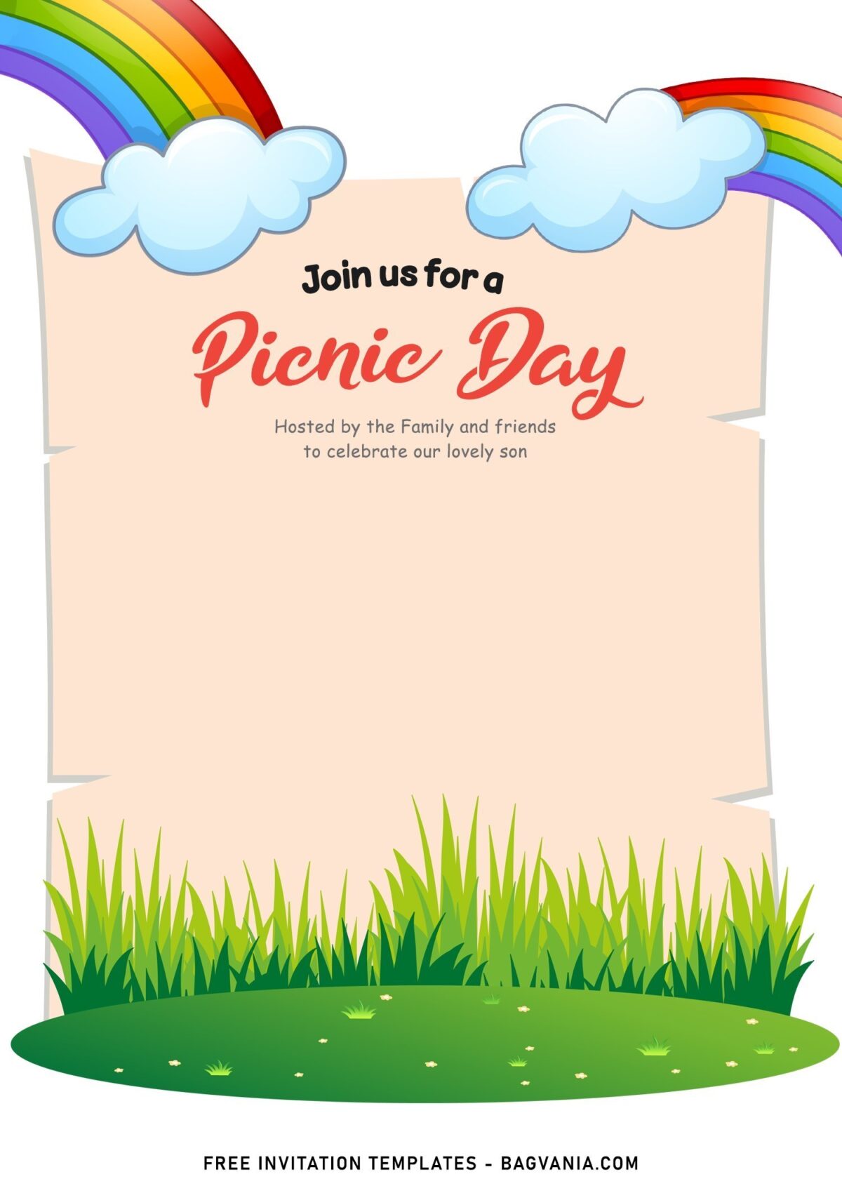 11+ Kids Picnic Day Birthday Invitation Templates Perfect For Spring with beautiful park