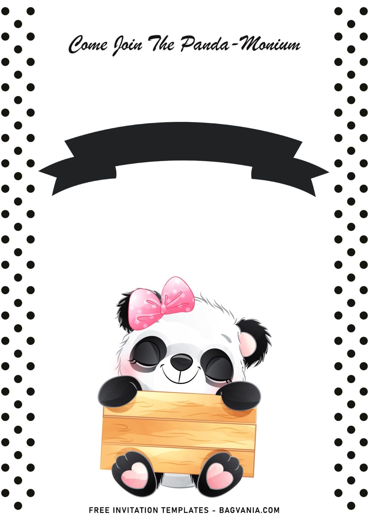 11+ Fluffy Panda Birthday Invitation Templates For Your Kid's Birthday with cute panda in basket