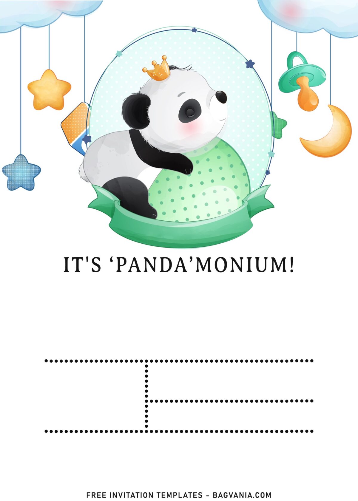 11+ Adorable Baby Panda And Mom - Kids Birthday Invitation Templates with baby panda is sleeping cutely