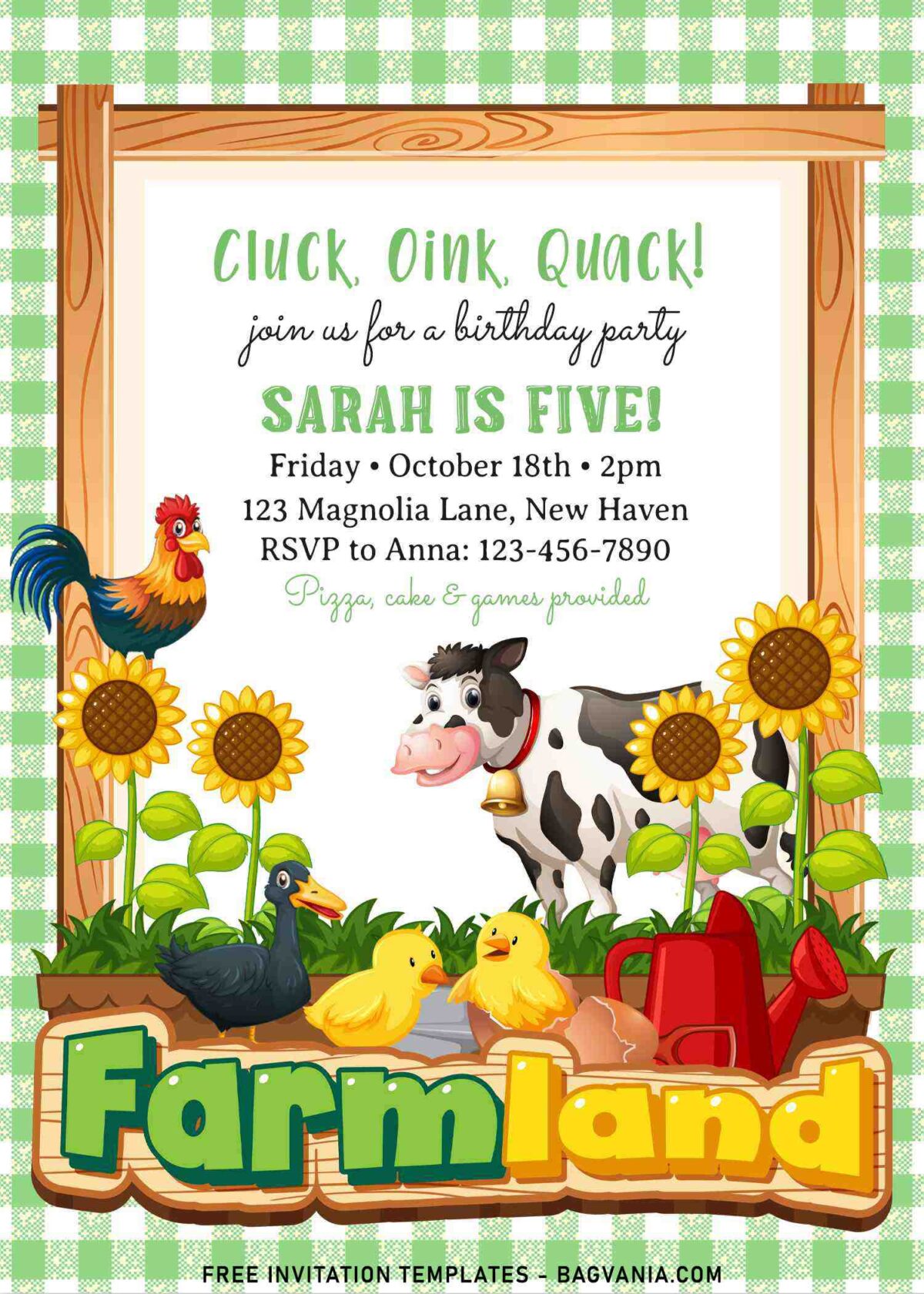 7+ Farm Animals And Garden Flowers Birthday Invitation Templates