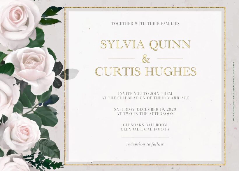 7+ Austin White Roses Floral Wedding Invitation Templates Title