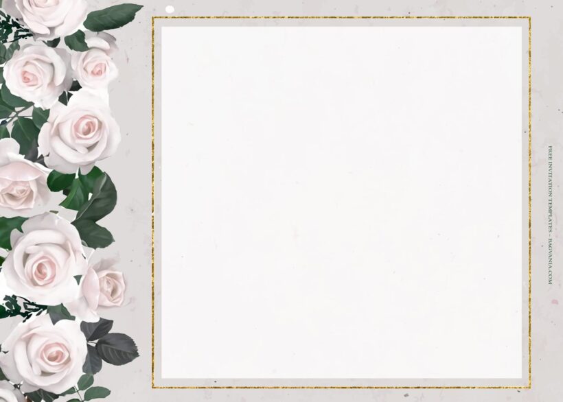7+ Austin White Roses Floral Wedding Invitation Templates Type Five