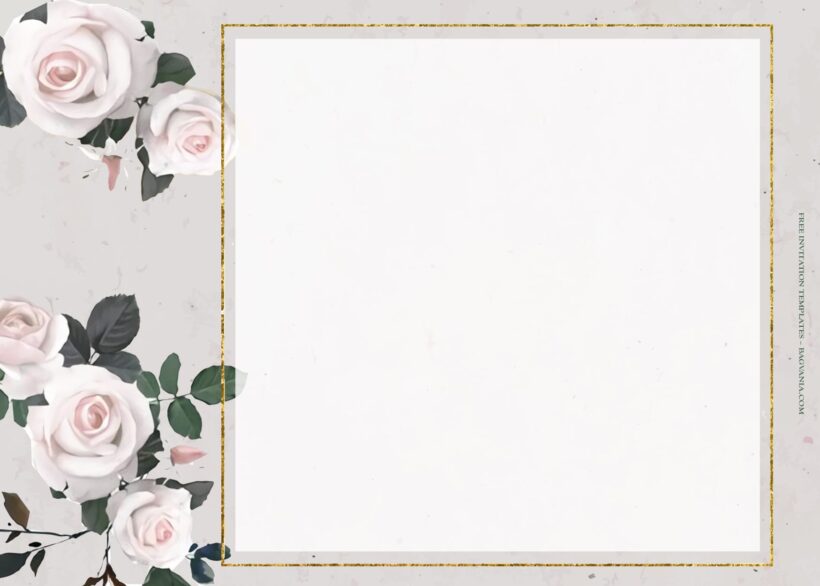 7+ Austin White Roses Floral Wedding Invitation Templates Type six