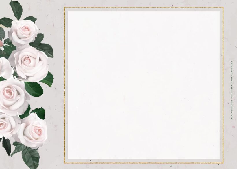 7+ Austin White Roses Floral Wedding Invitation Templates Type Three