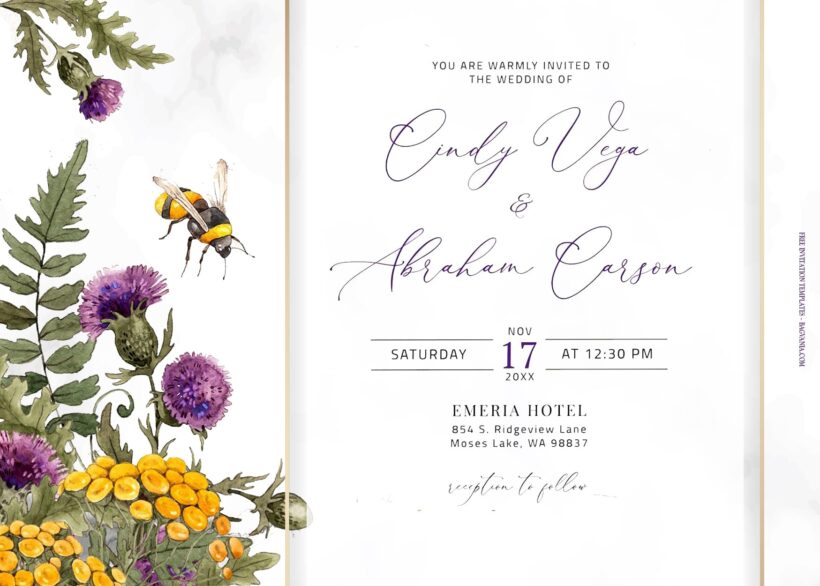 7+ Bumblebee Sweet Floral Wedding Invitation Templates Title