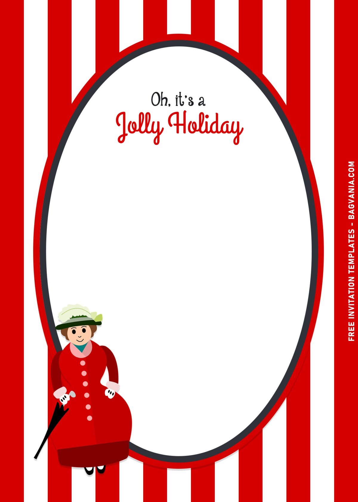 7+ Cute Mary Poppins Birthday Invitation Templates with portrait design