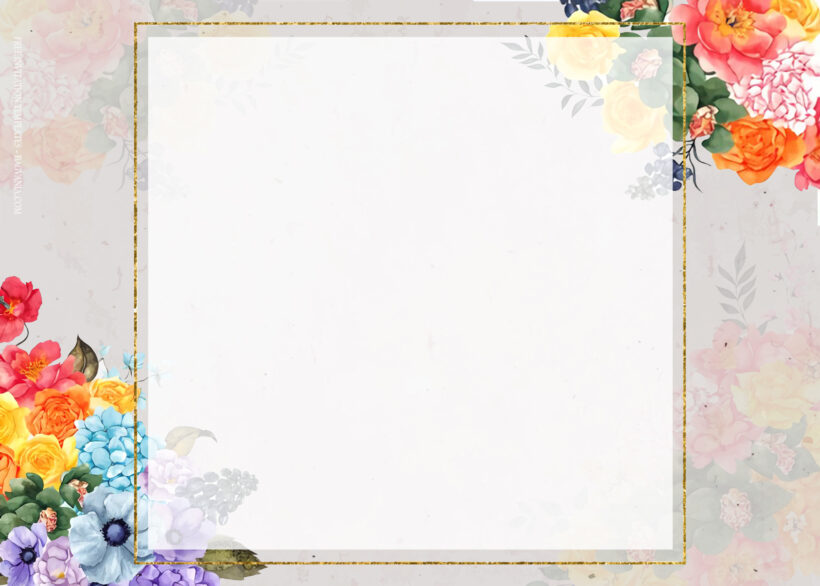 7+ Colorful Shiny Garden Floral Wedding Invitation Templates Type Two