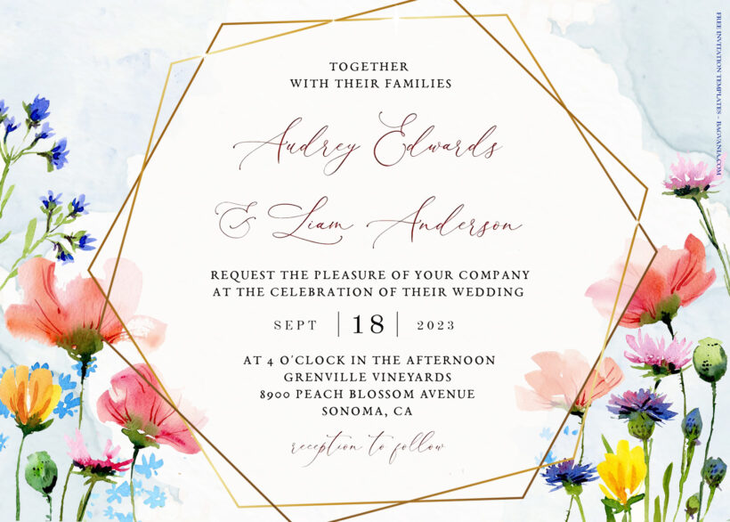 7+ Country Meadow Watercolor Floral Wedding Invitation Templates Title