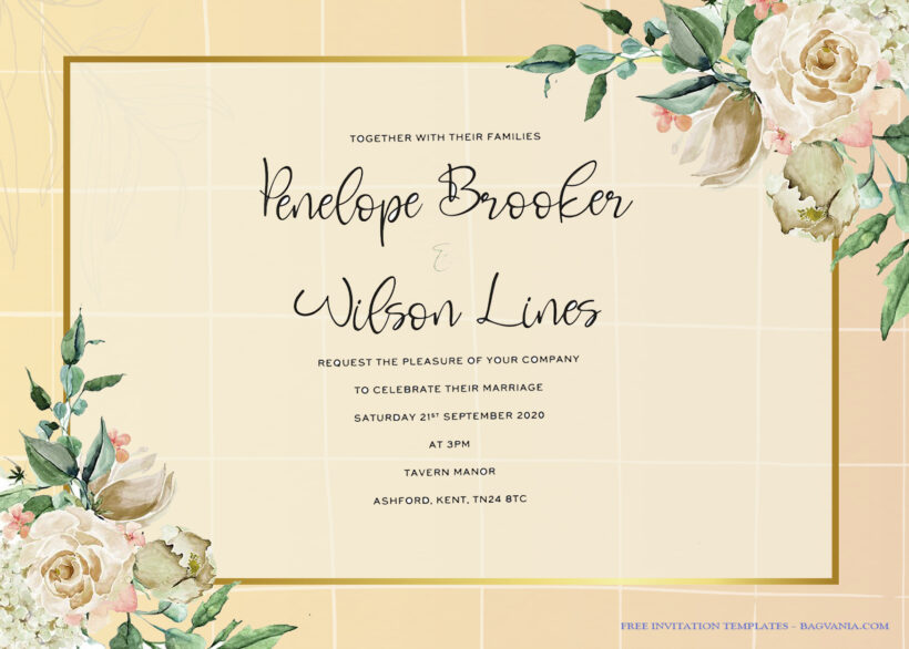7+ Creme And Pastel Watercolor Floral Wedding Invitation Templates Title