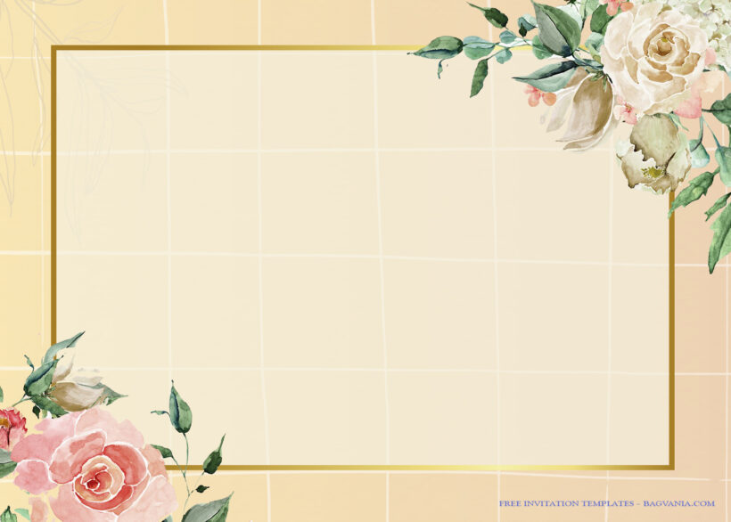 7+ Creme And Pastel Watercolor Floral Wedding Invitation Templates Type One