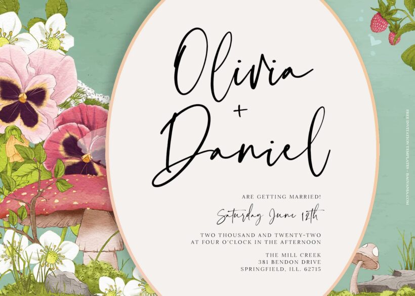 7+ Fairies Blooming Garden Floral Wedding Invitation Templates Title