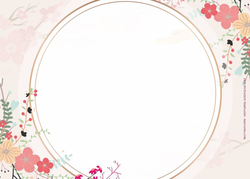 7+ Hand Drawing Pinkish Floral Wedding Invitation Templates Type Six