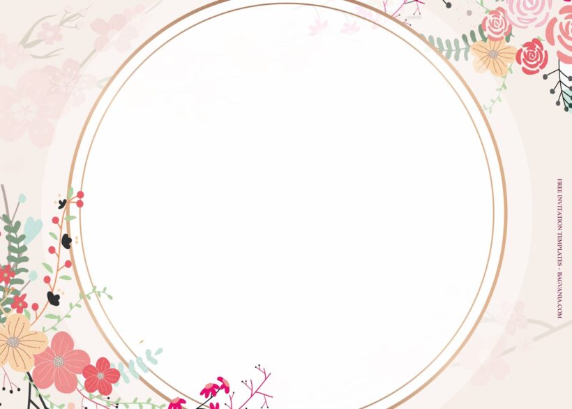 7+ Hand Drawing Pinkish Floral Wedding Invitation Templates Type Three