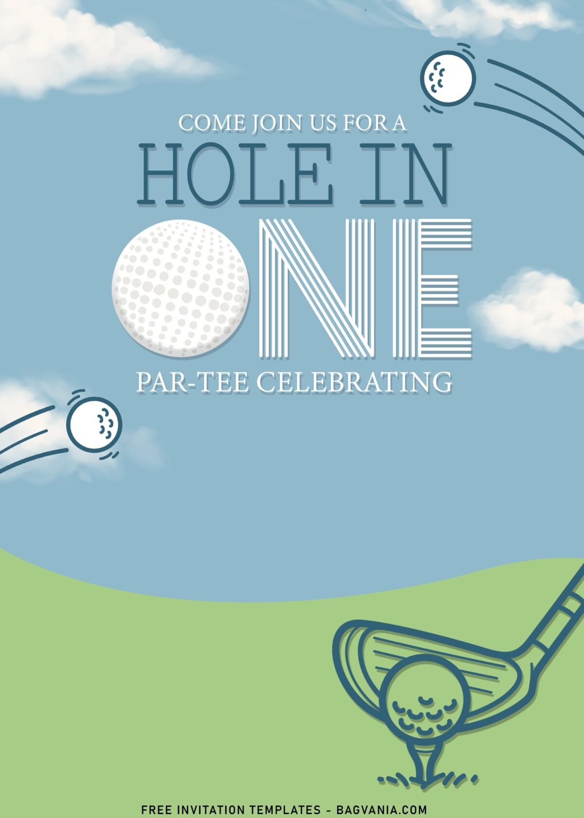 7+ Best Hole In One Kids Birthday Party Invitation Templates with golf putter