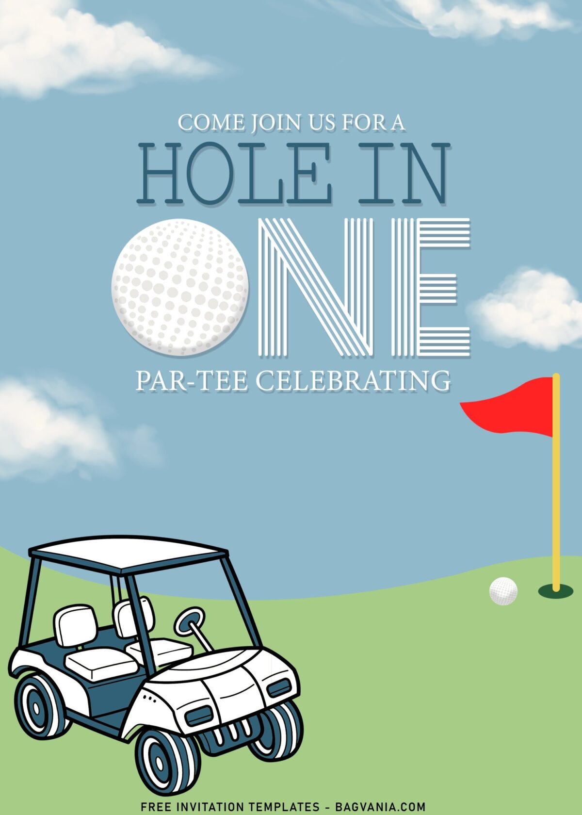 7+ Best Hole In One Kids Birthday Party Invitation Templates with Golf Pole