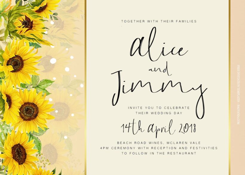 7+ Lovely Sunflower Floral Wedding Invitation Templates Title