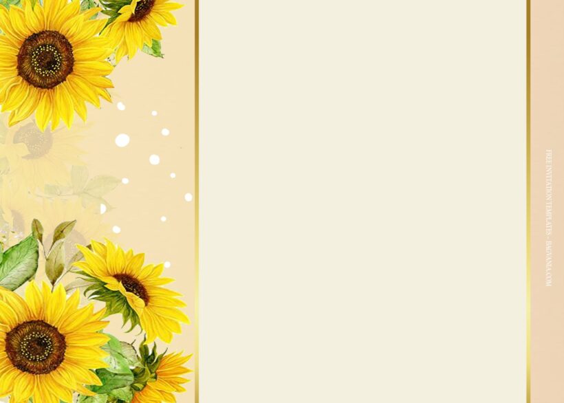 7+ Lovely Sunflower Floral Wedding Invitation Templates Type Five