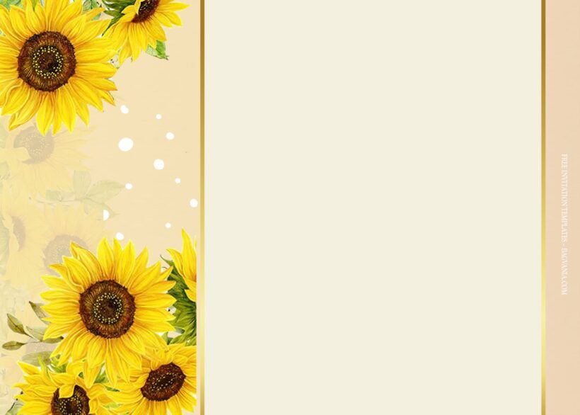 7+ Lovely Sunflower Floral Wedding Invitation Templates Type Four